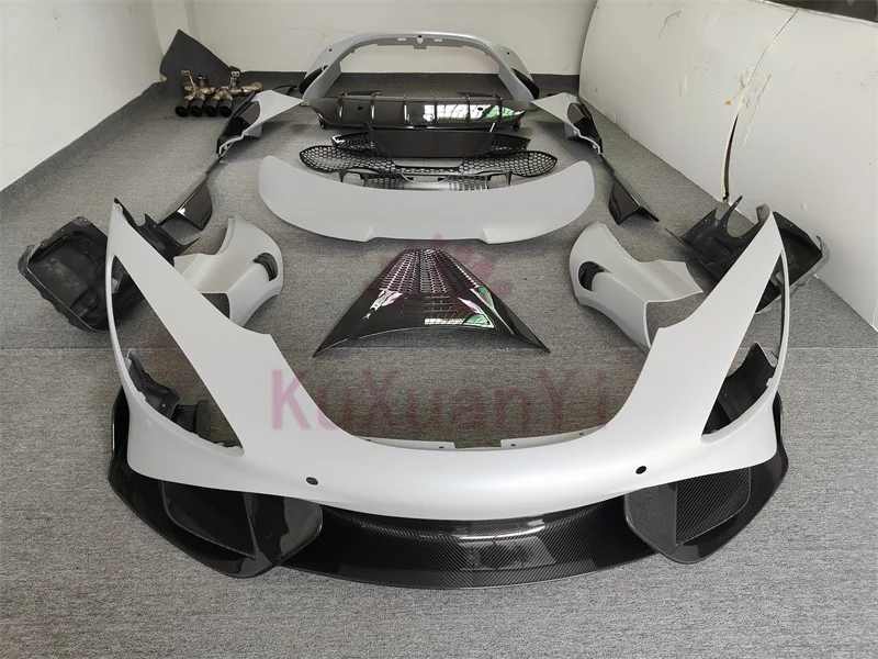 تستخدم ل ماكلارين 720S ألياف الكربون 765LT نمط المصد الأمامي الجانب تنورة المصد الخلفي قطعة من نسيج الخلفي سبويلر العادم طقم الجسم