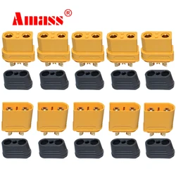 Amass XT90 2+2 Plug Connectors 4.5mm Gold Bullet Plated Connector Plug Male Female For RC Model Battery amass XT90 2 2 Plug