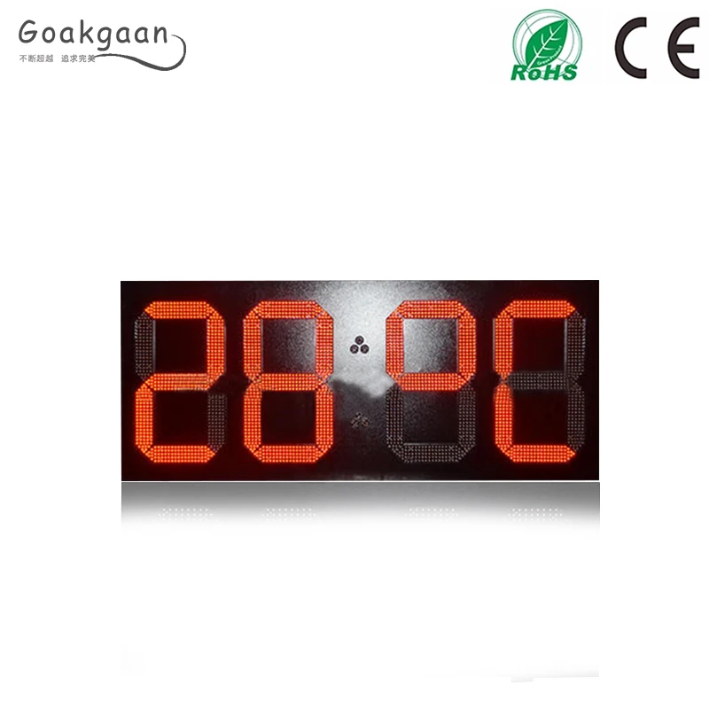 24-Inch Large LED Outdoor Digital Screen Oil Price Display Clock Screen Real-Time Update Weather Resistant for Business Use