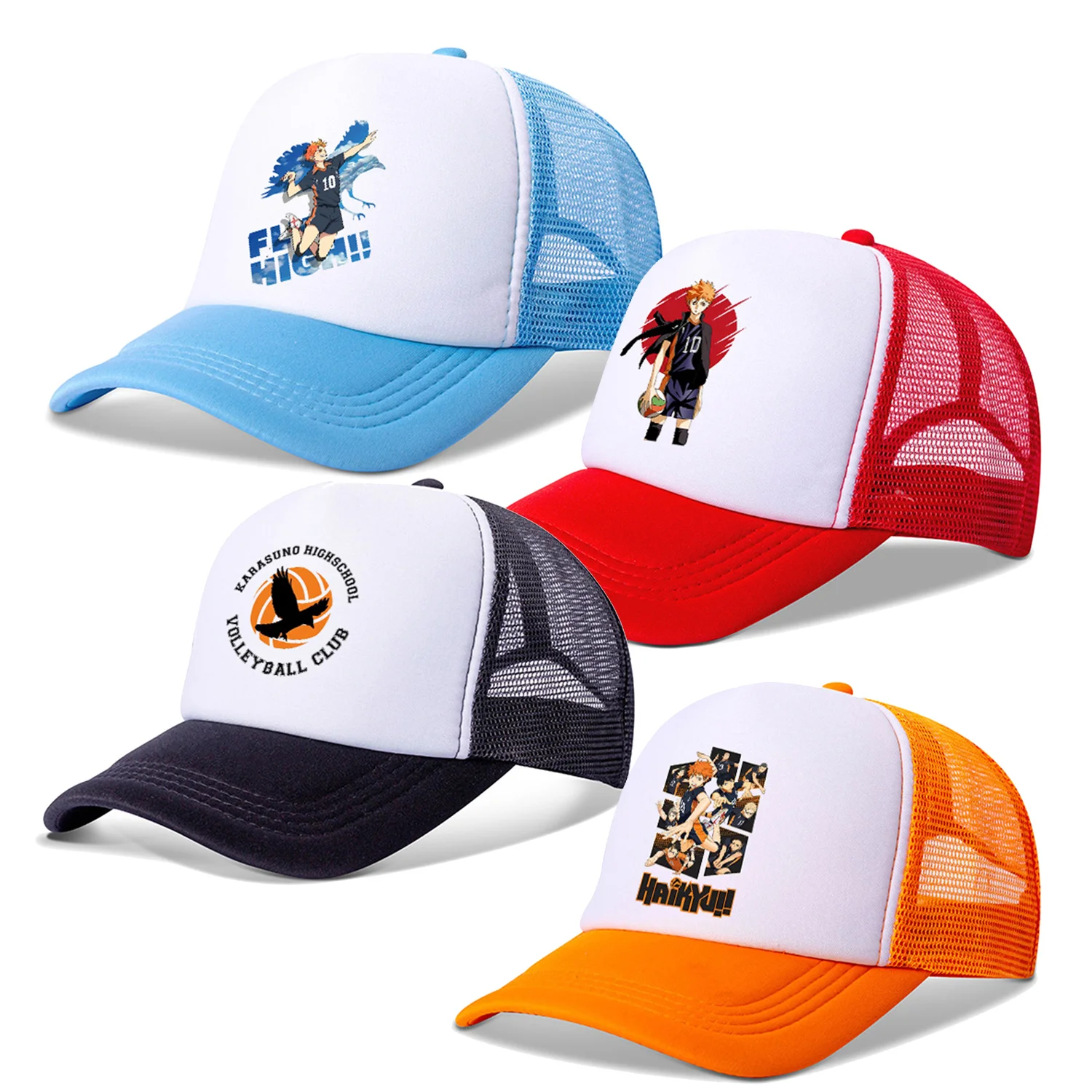 Бейсболка-haikyuu-для-взрослых-и-детей-летняя-сетчатая-кепка-от-солнца-с-аниме-принтом-регулируемая-спортивная-кепка-подарки