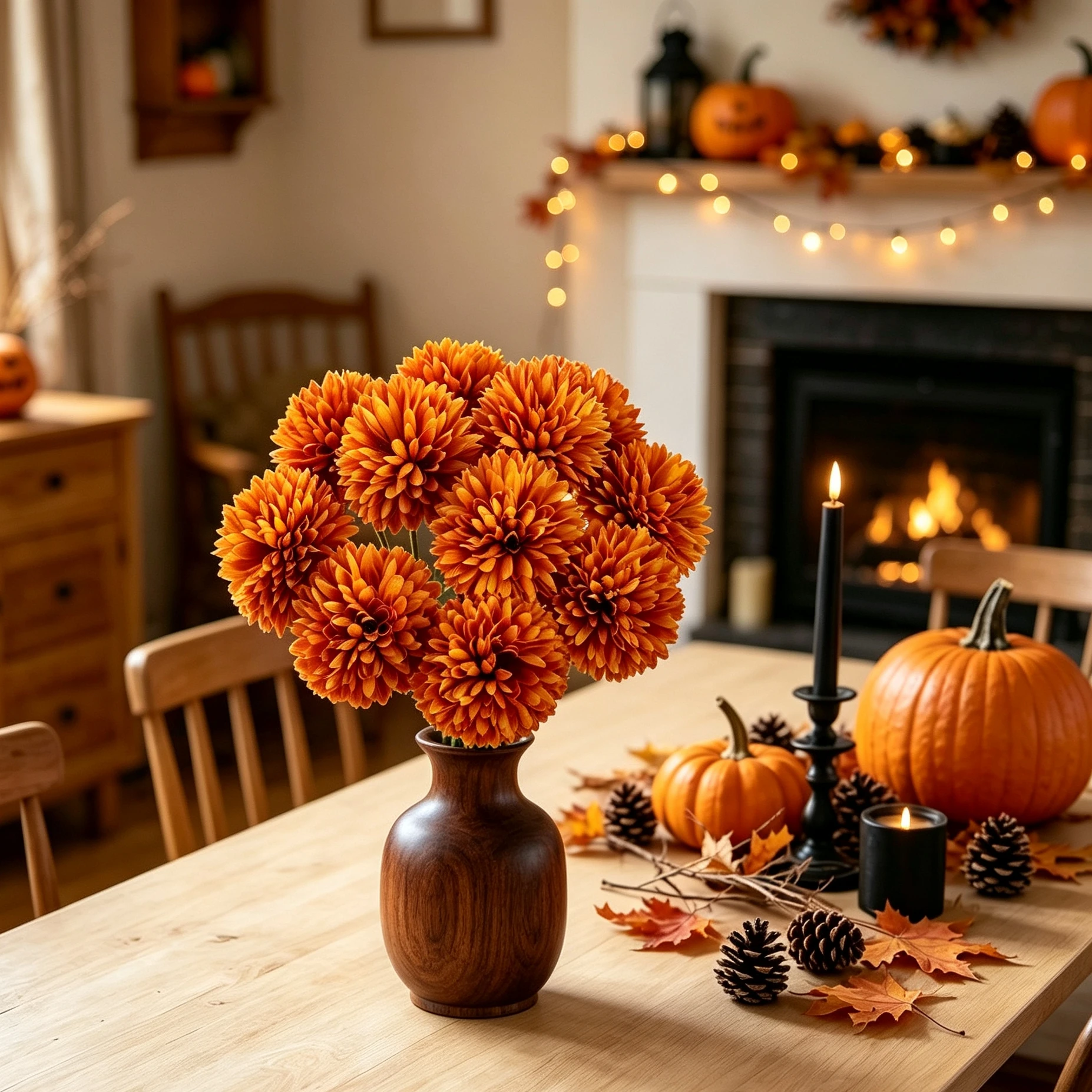 10 Stück Künstliche Blumen aus Seide, Löwenzahn, Hortensie, für Zuhause, Tischdekoration, Halloween, Herbst, Deko-Kranz, Hochzeitsstrauß, Brautfest – Detail 3