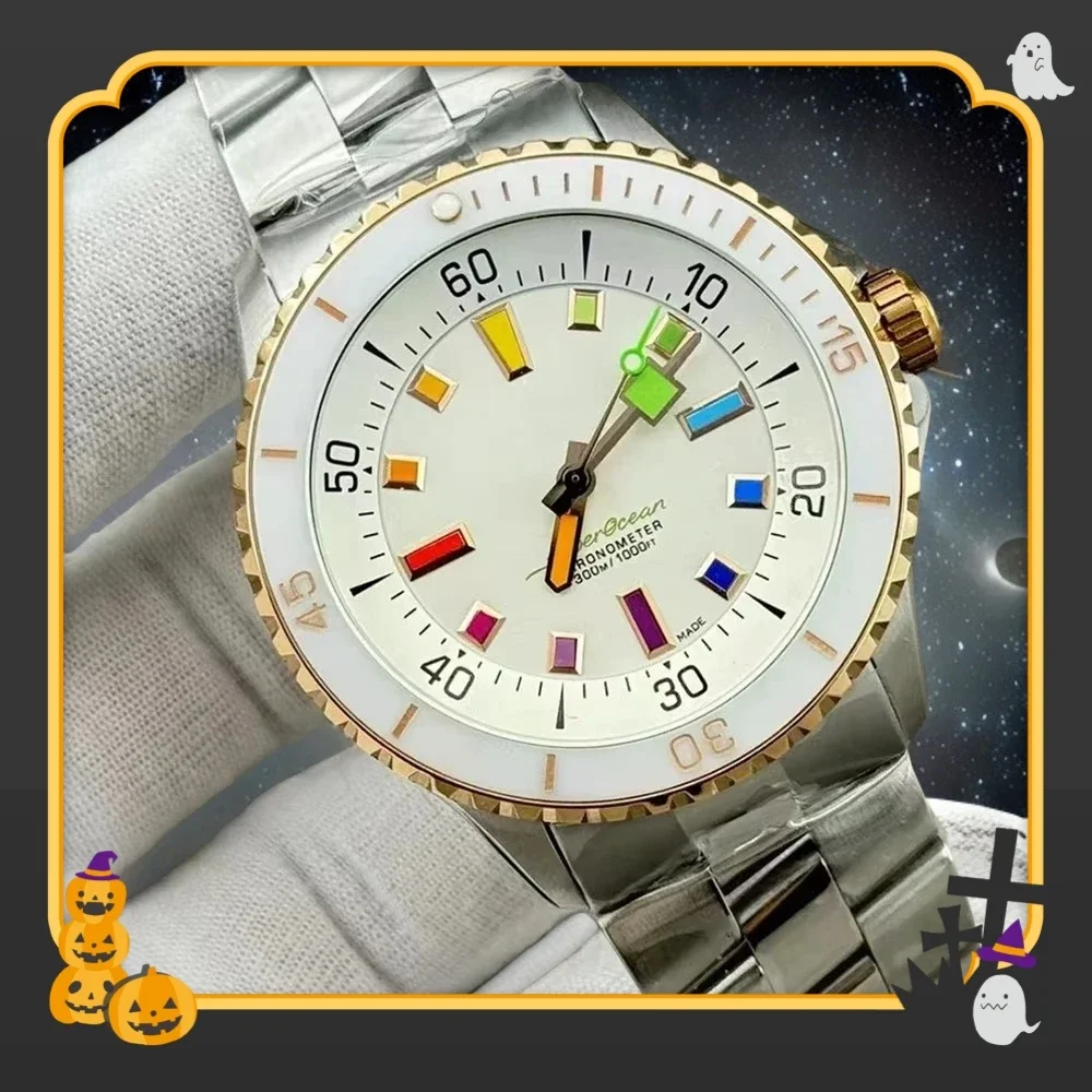 Automatic Mechanical Calendar Unisex Watch Stainless Steel Fully Functional Super Ocean Series