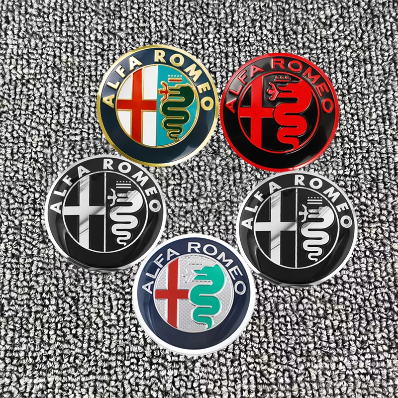 

4Pcs Car Emblem Wheel Hub Center Cap Sticker Rim Badge Cover For Alfa Romeo GT 147 159 166 156 Giulietta Mito 8C Stelvio Volante