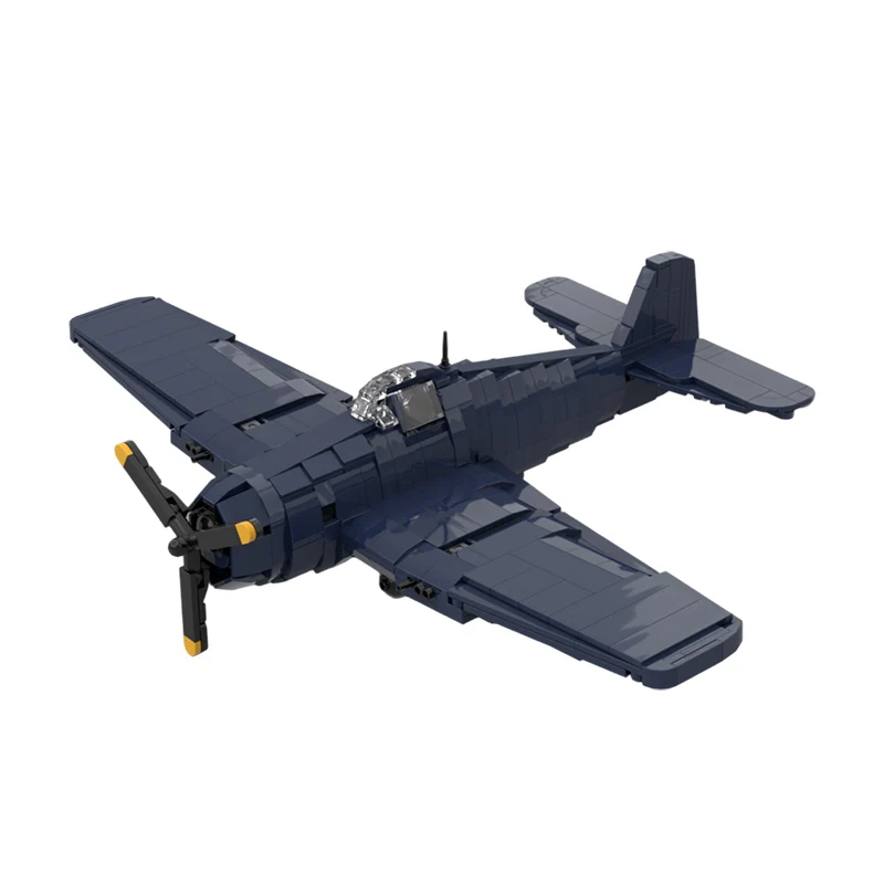 F6F-5 Military Fighter Jet Model MOC Building Bricks War Equipment Modular Technology Gifts Holiday Assemble Children Toys Suit