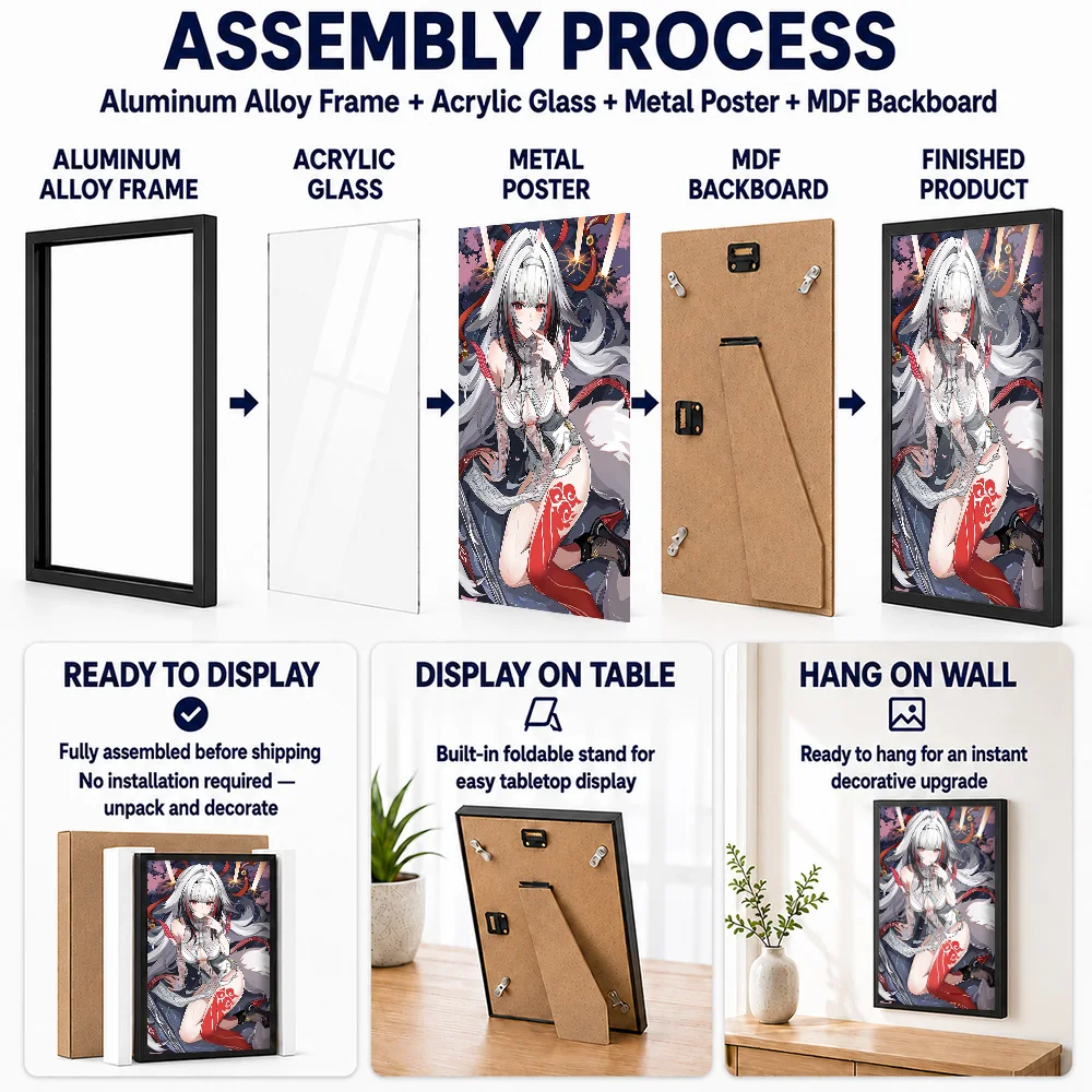 Zenless Zone Zero Ye Shunguang Framed Metal Poster Personalized Hero Tribute Wall Art Designed For Game Room And Player Gift