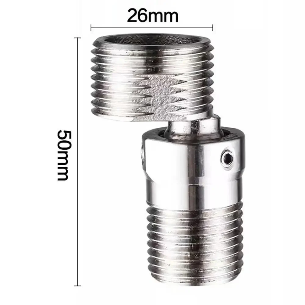 304 Stainless Steel Angle Adjustment Angled Curved Foot 360° Rotatable Eccentric Screw Corner Wall Mounted Shower Faucet Adapter