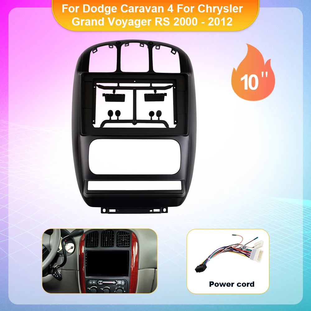 

10" Car Facia Radio Panel For Chrysler Grand Voyager RS 2000 - 2012 Car Radio Player Casing Frame Dash Panel For Dodge Caravan 4