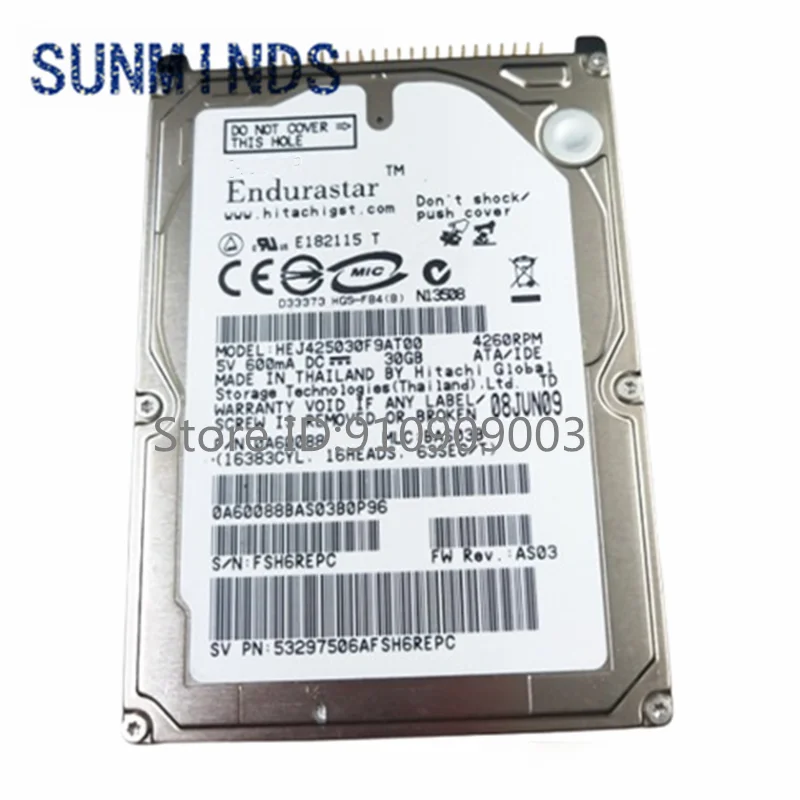 Unidade de disco rígido original HEJ425030F9AT00 30GB para sistemas de navegação HDD de carro VW RNS510 RNS 510 feitos no Japão