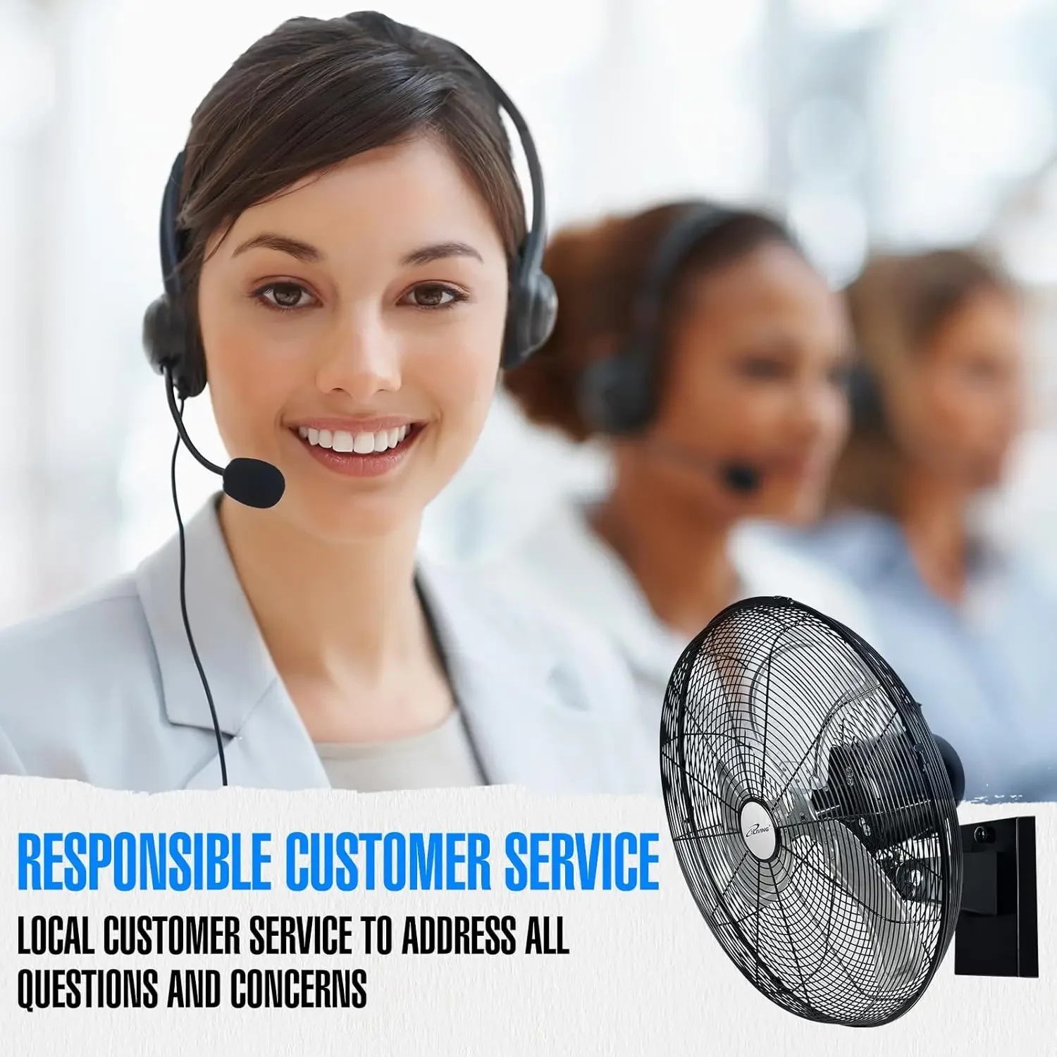 야외 진동 고속 벽 선풍기, 4150 CFM 헤비 듀티 내후성 모터, 작업용 가변 속도 조정, 18 인치