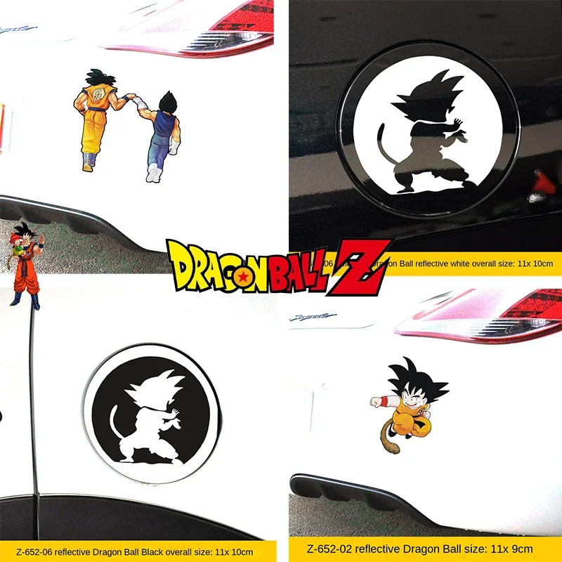 Dragon Ball Goku Reflective Car Door Sticker Warning Safety Anti Collision Reflective Decal Car Sticker for Automobile Trunk New