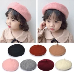 Baby Girls Beret Hat Solid Color Vintage Beret Beanie  Bonnet Hat for Kids Children Infants 2-8 Years Old