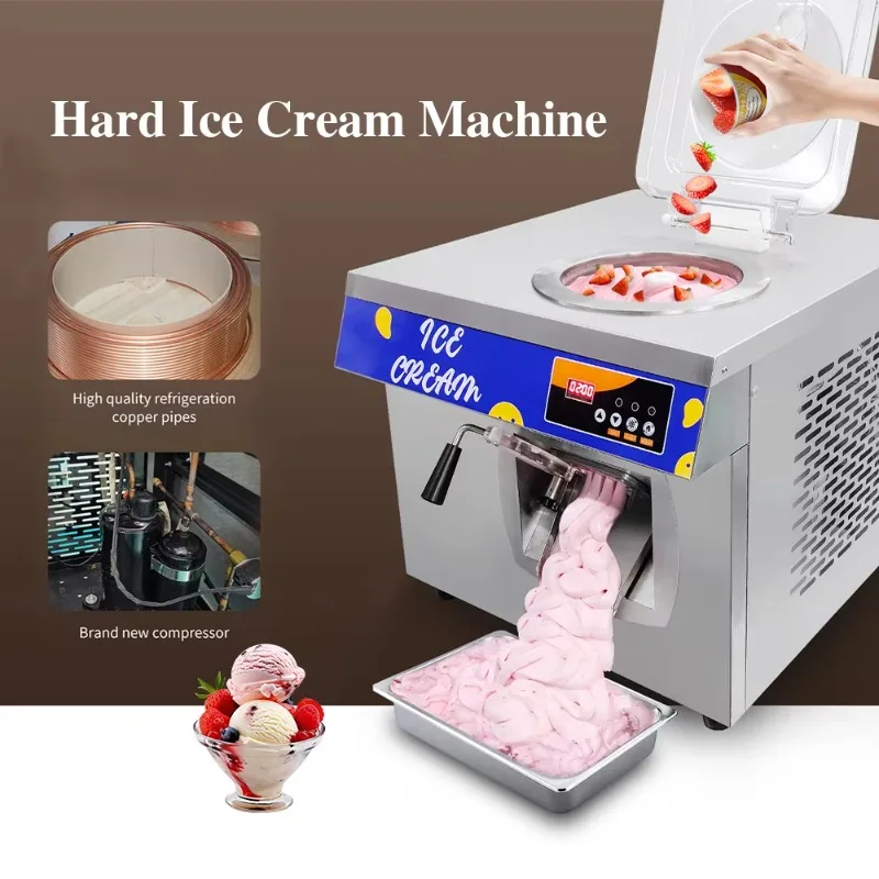 Custom 30L/H Commercial Hard Ice Cream Making Display Machine 6L Italy Gelato Maker With Visual Lid