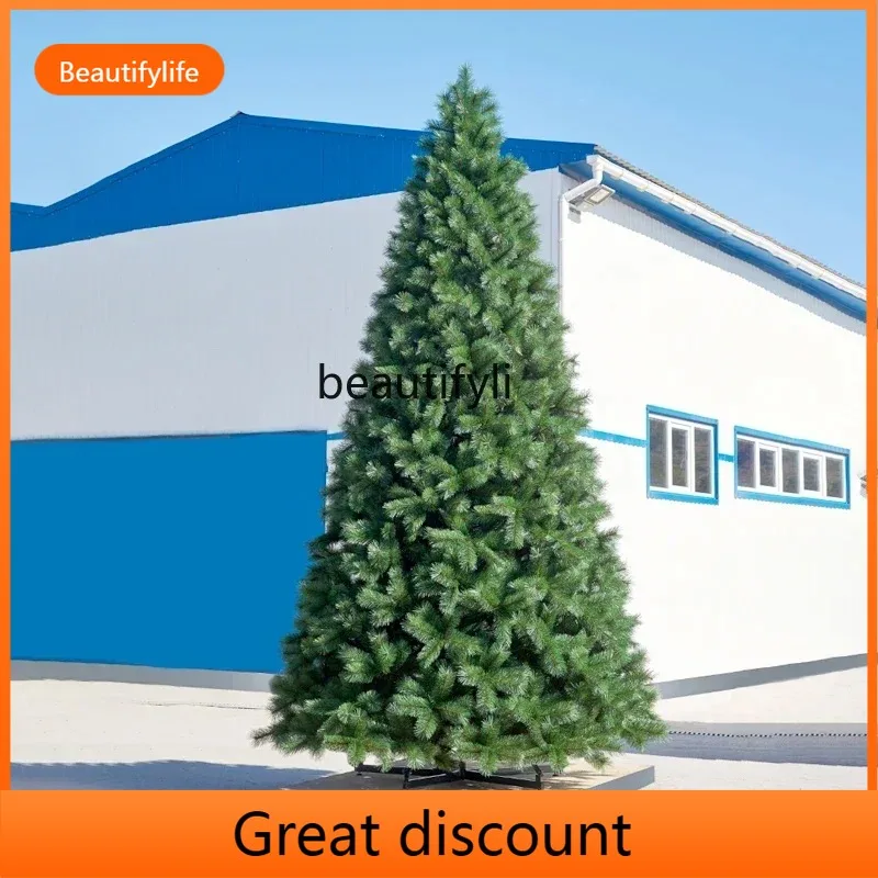

a485 Large pine needle Christmas tree single pole automatic bare tree 4/5/6 meters encryption tree reinforcement