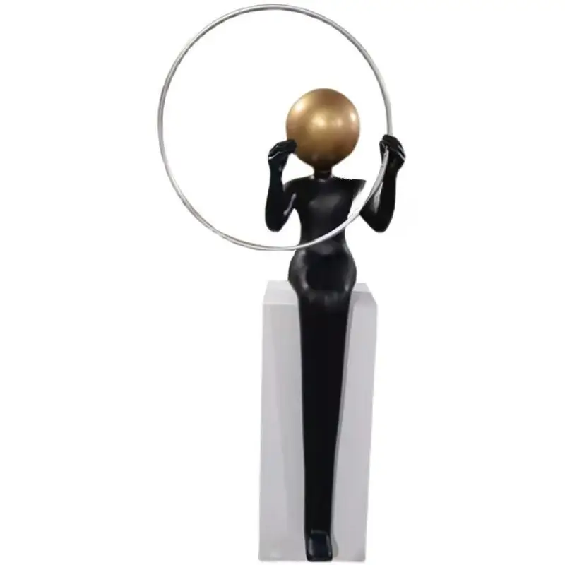 Humanoid art sculpture holding ball floor lamp Hotel lobby exhibition decoration villa home decoration corridor light