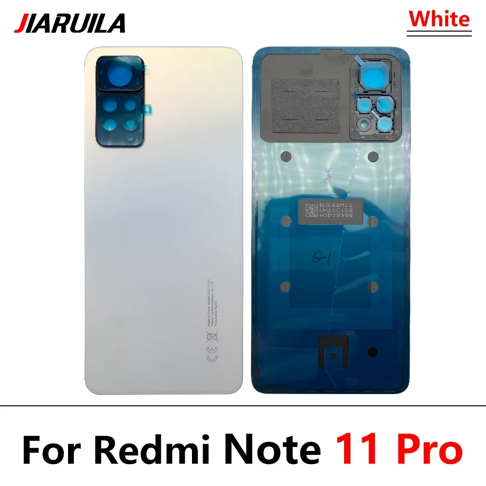 NEW For Xiaomi Redmi Note 11 Pro 5G Battery Cover Door Rear Glass Housing Case Back Camera Cover With Frame Replacement Parts