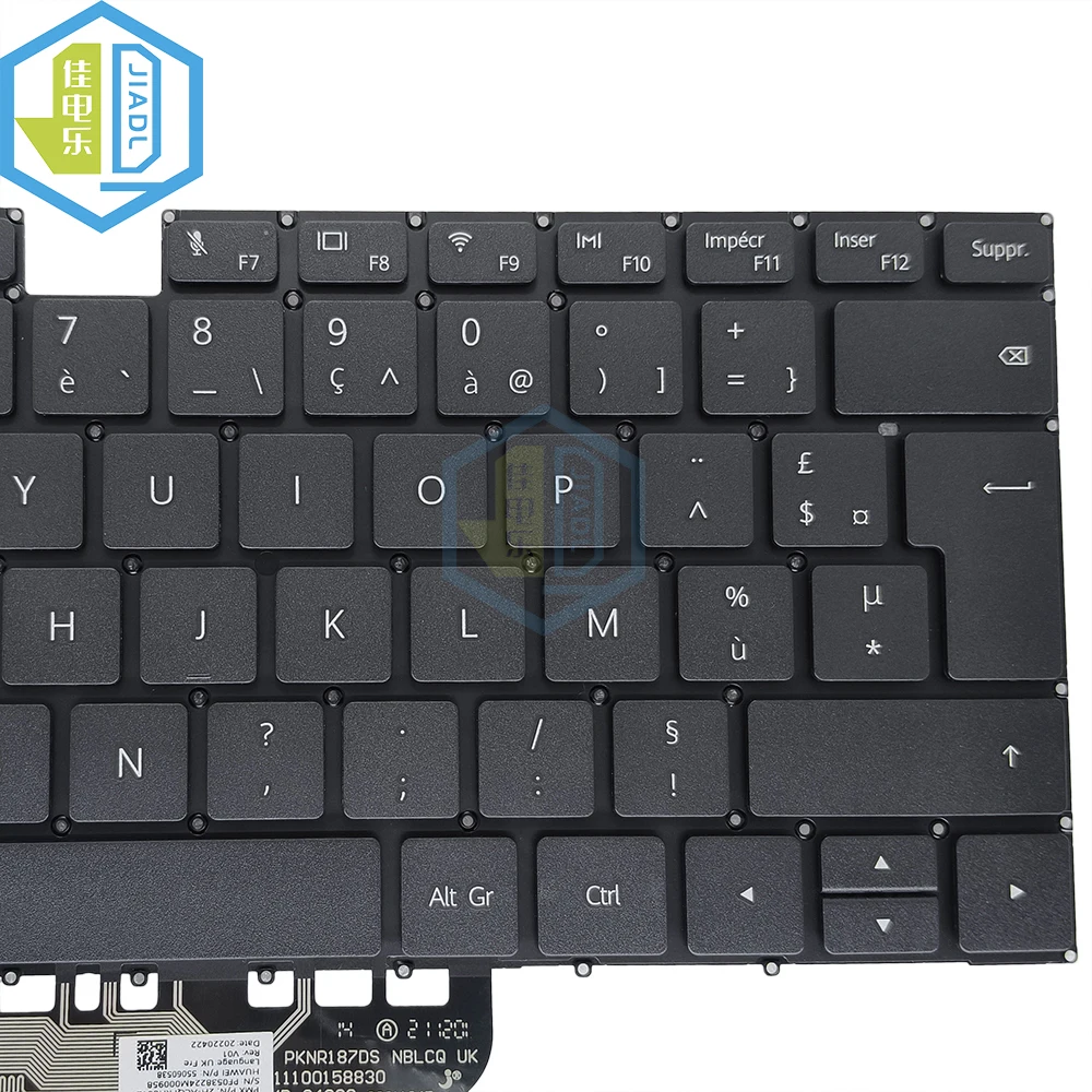 Imagem -05 - Teclado Francês para Huawei Matebook D14 D15 d 14 15 Klw-w19 Nbl-wayq9r Nbb-way9p Bohrk-wayq9ar be fr Azerty sem Tecla Retroiluminada