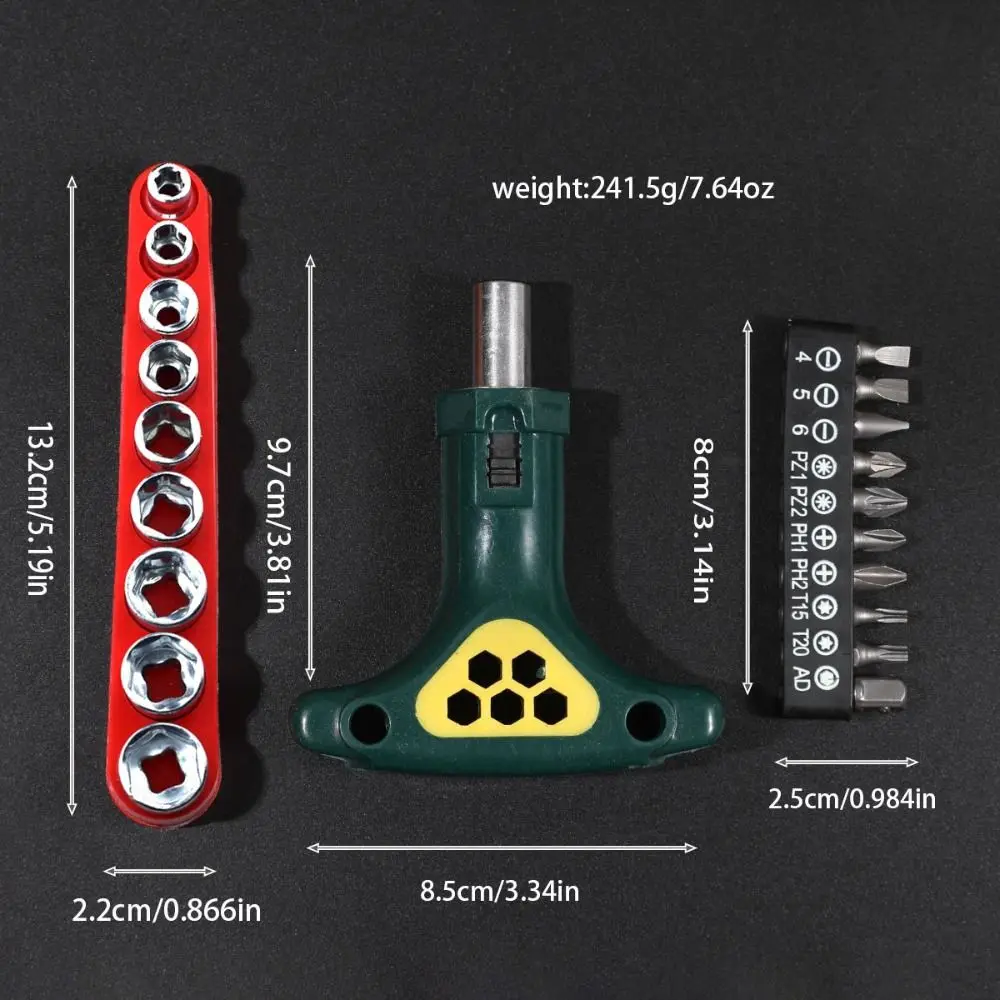 Impact Resistant T Handle Manual Screwdriver Carbon Steel WaterProof Quick Screwdriver Driver T-Type Ratchet Screwdriver