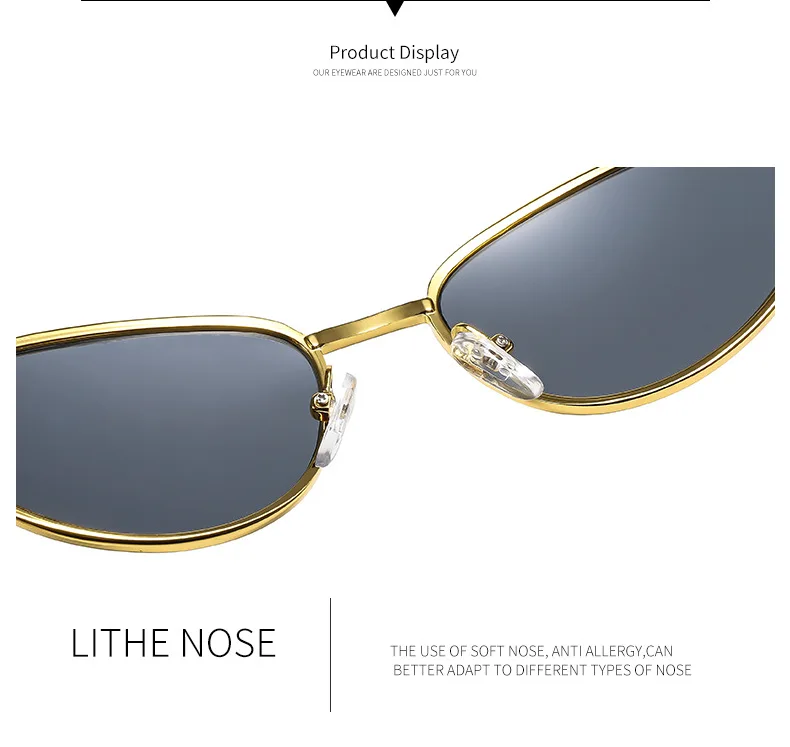 SHAUNA Modische Metall-Sonnenbrille für Damen, Katzenaugen-Design, beliebt, hellgraue Gläser, UV400 – Detail 13