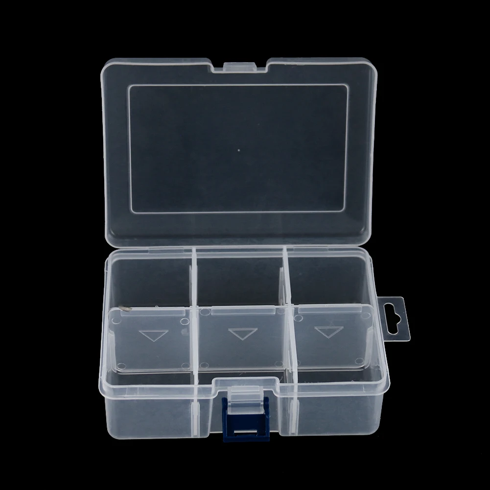 Transparent Plastic Detachable Lure Box 6 Grid Electronic Component Packag Box Jewelry Needle Thread Storage Box Household Goods