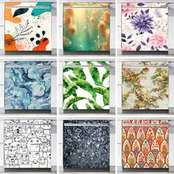 Graffiti Floral Mural Dishwasher Sticker PVC Waterproof Removable Kitchen Decoration Dishwashing Cabinet Full Cover Decal