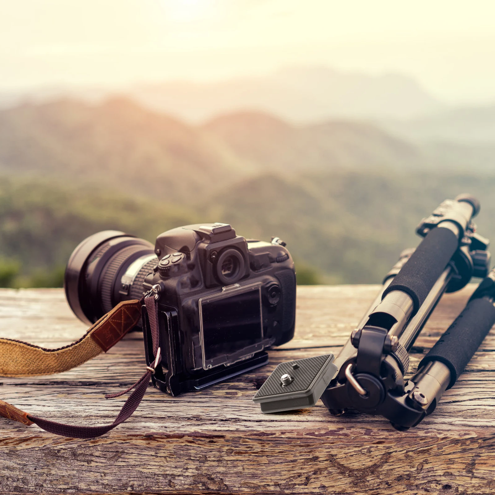 2 Buah Pelat Rilis Cepat Kamera Sekrup 1 4 Inci Logam ABS Kompatibel dengan Sebagian Besar Model Tripod Dudukan Adaptor Dudukan Kamera