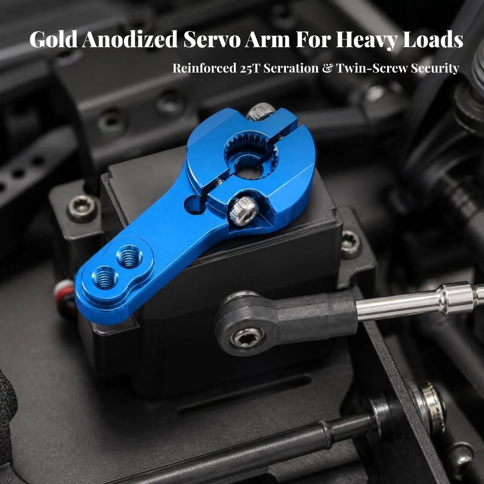 Aluminum Servo Lever 25T Twin Hole Horn for RC Vehicle Steering Throw Fine Tuning
