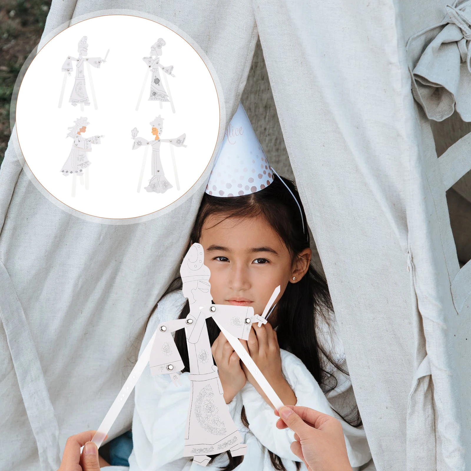 4 juegos de Kit de Material de artesanía de sombra, juguete educativo de Navidad para niños y bebés, marionetas chinas Diy, juguetes de papel para niños pequeños