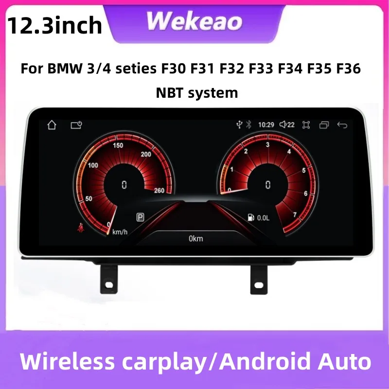 

12.3'' Android 12 For BMW 3/4 F30 F31 F32 F33 F34 F35 F36 NBT Car Radio Wireless Carplay Auto Stereo Video Player IPS Touch GPS