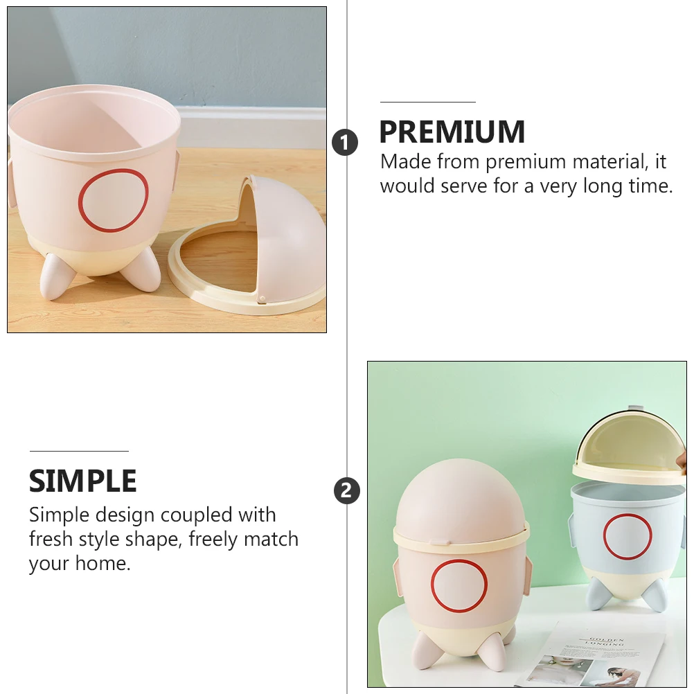 

1Pcs Shaped Plastic Trash Can Large Capacity Garbage Bin for Home Kitchen Bathroom Living Room Use Trash Can