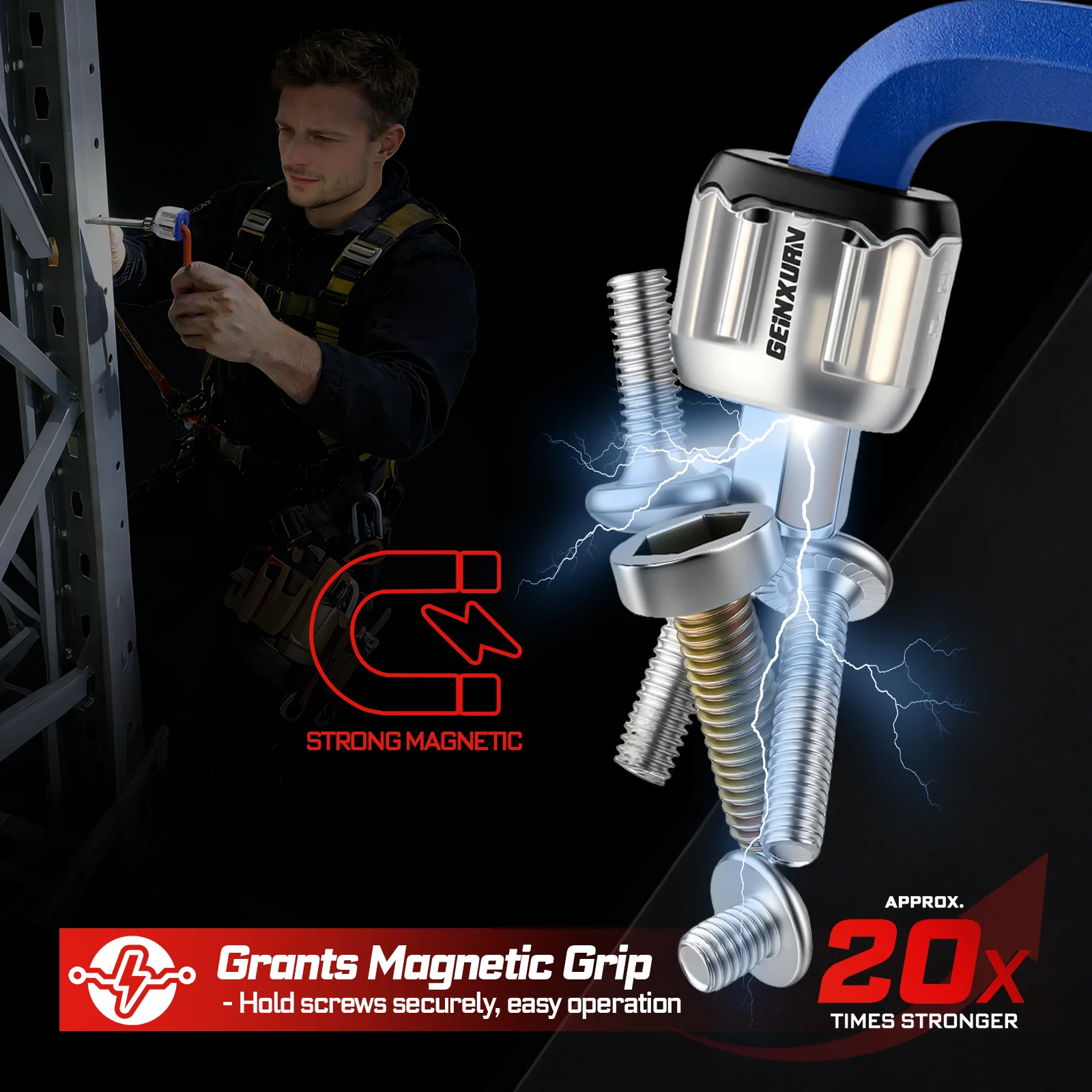 Geinxurn 10PCS Colourful Hex Key Wrench Set, Premium Steel Allen Wrenches with Storage Clip. different Sizes