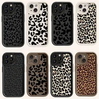 Black Leopard Print Case For Motorola Moto E14 G54 5G G34 G24 G14 G85 G32 Edge 40 Neo 50 Fusion Pro G52 E32 Cover Silicone