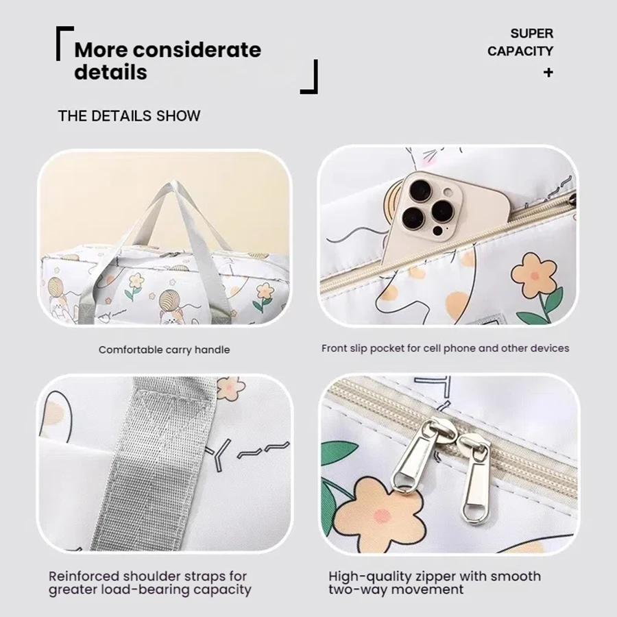 Torba podróżna o dużej pojemności z kreskówek na krótkie dystanse, ciągnięta ręcznie, lekka, odpowiednia dla studentów do przenoszenia bagażu. Torba