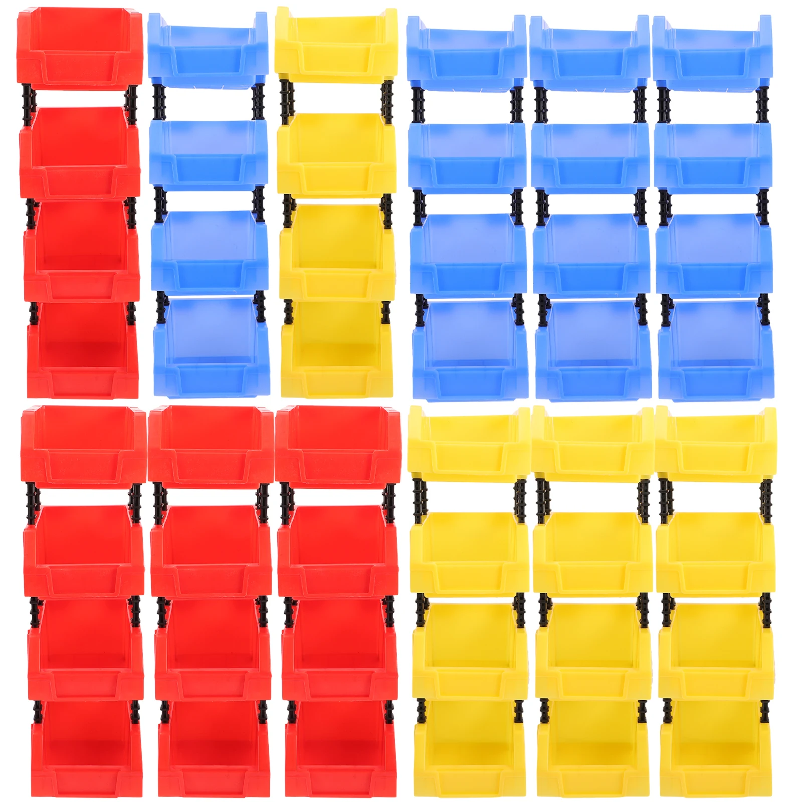 

12 Pcs Plastic Organizers Bins Toy Parts Box Storage Shelves Hardwares Boxes Garage Craft Tool Organizer Stackable Reusable