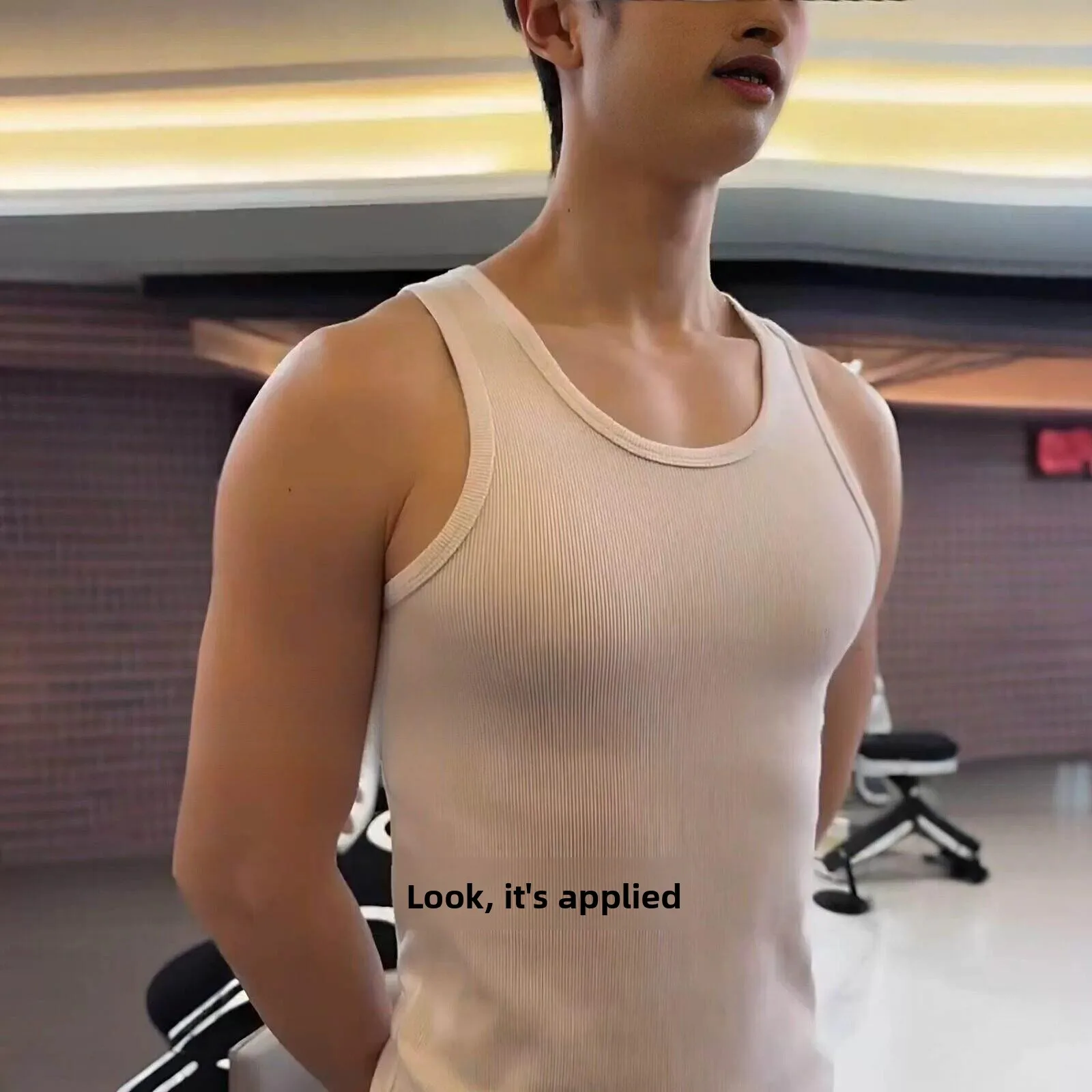 Dignity Stickers Men's Fitness Marathon Tight Clothes  Shirt Wear Resistant Seamless round Shape Underwear for Men