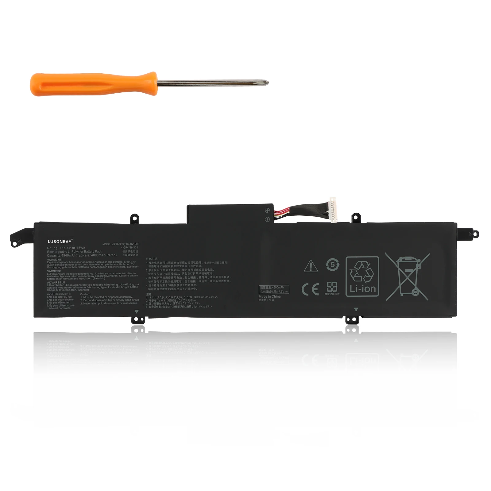 

LUSONBAY C41N1908 Battery For Asus RoG Zephyrus G14 GA401 GA401II GA401IU GA401IV GA401IH GA401QE GA401QM GA401Q 0B200-03610000