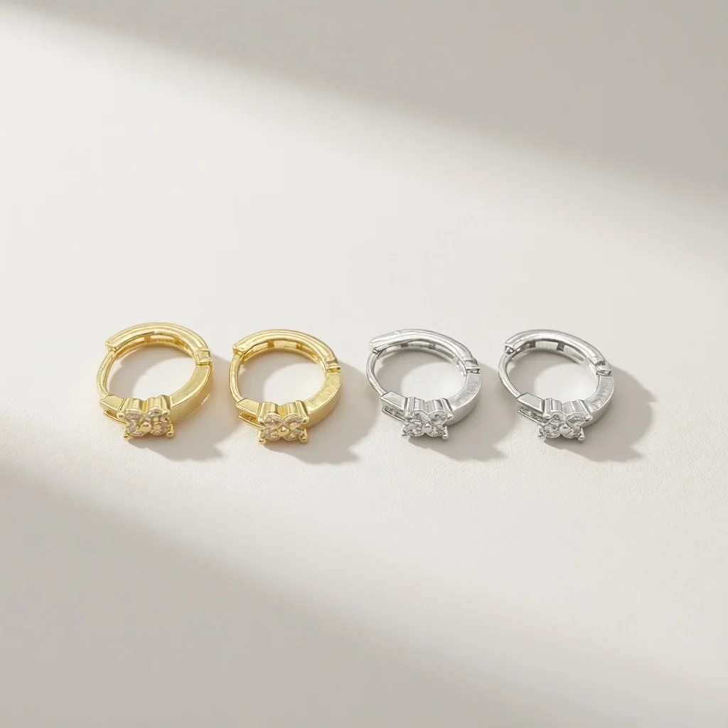 Multi cut zircon earrings for women, buckle earrings, light luxury jewelry, daily wear for parties, holiday gifts