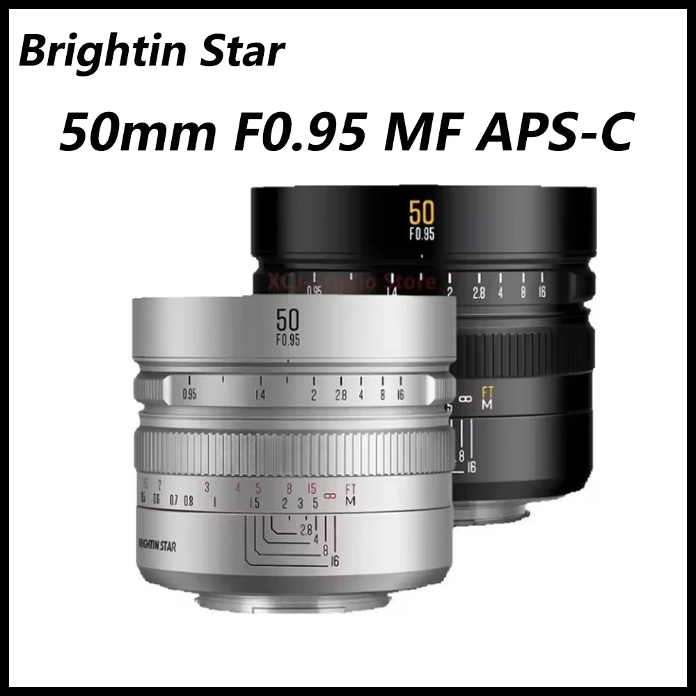 برايتن ستار 50 مللي متر F0.95 MF APS-C عدسة صورة ل فوجي فيلم فوجي X كانون EFM EOS-M R نيكون Z M4/3 سوني E جبل الكاميرا