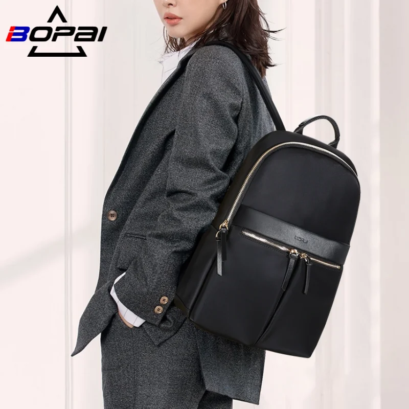 HIGH QUALITY BOPAI Women Backpack 14 Inch Slim Laptop Black Daypack Work  Backpacking Waterproof Ladies Business Anti-theft Bag - AliExpress 1524