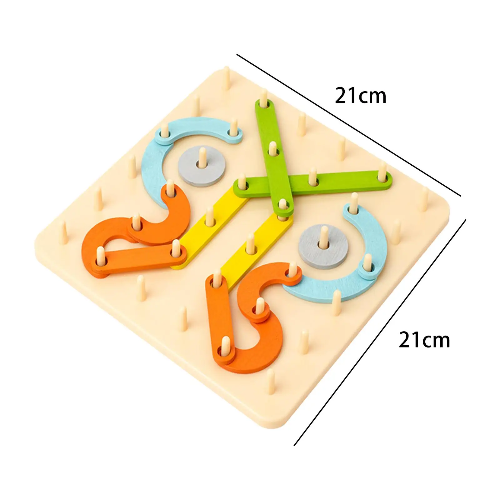 Tablero de geometría de madera Montessori, juguete de desarrollo, rompecabezas de matemáticas, imaginación