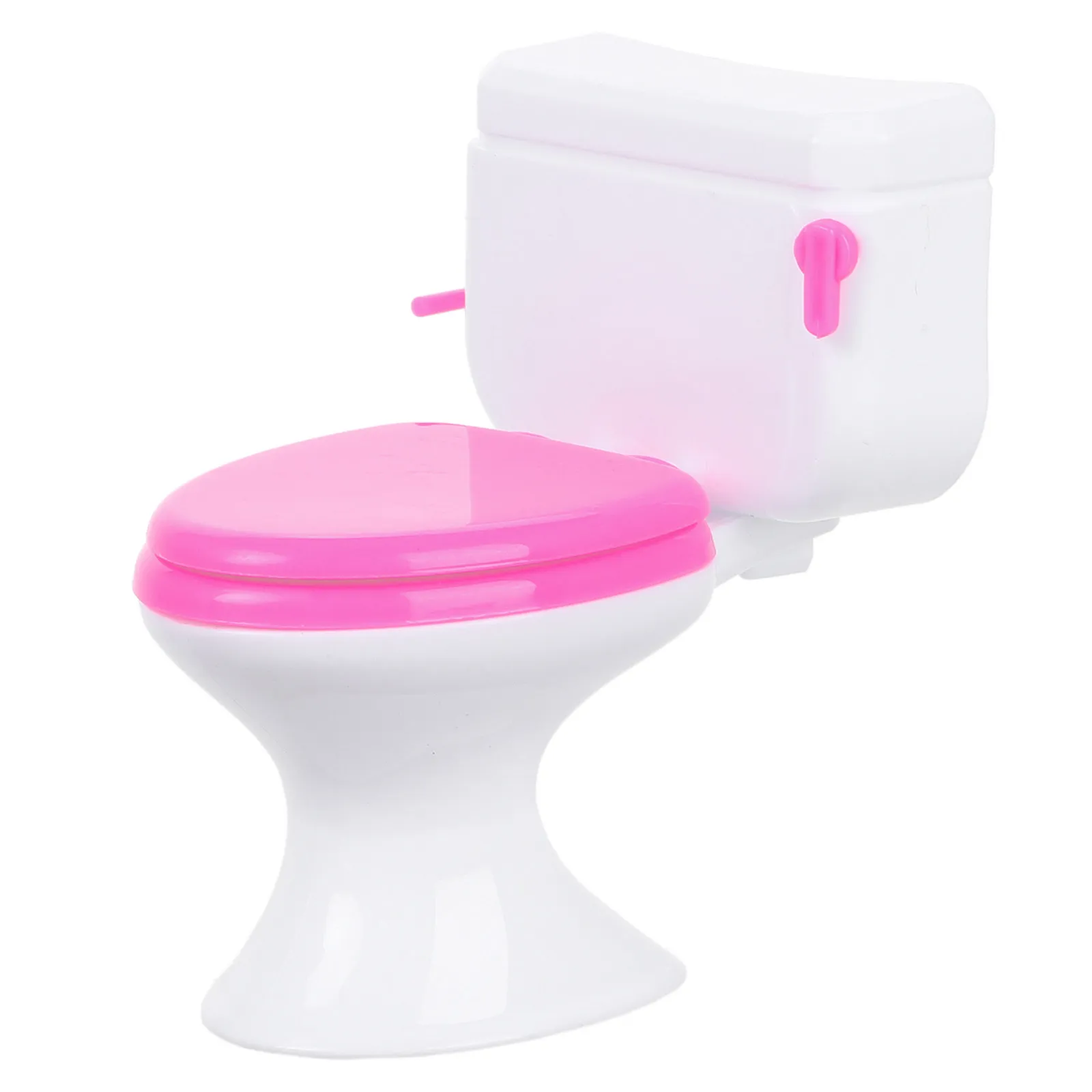 

Износостойкий чисто-белый миниатюрный унитаз для декора кукольного домика: аутентичная мини-сцена для ванной комнаты, стильный минималистичный дизайн