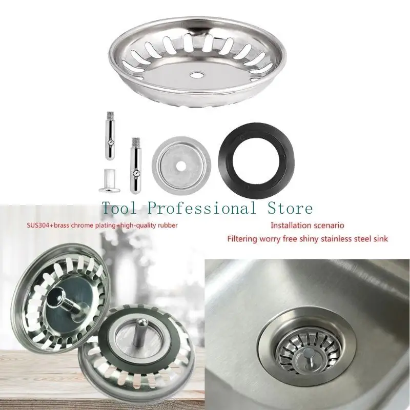 

57QF 2set Sink Drain Basket Sink Strainer Stainless Steel Mesh Filter Strainers