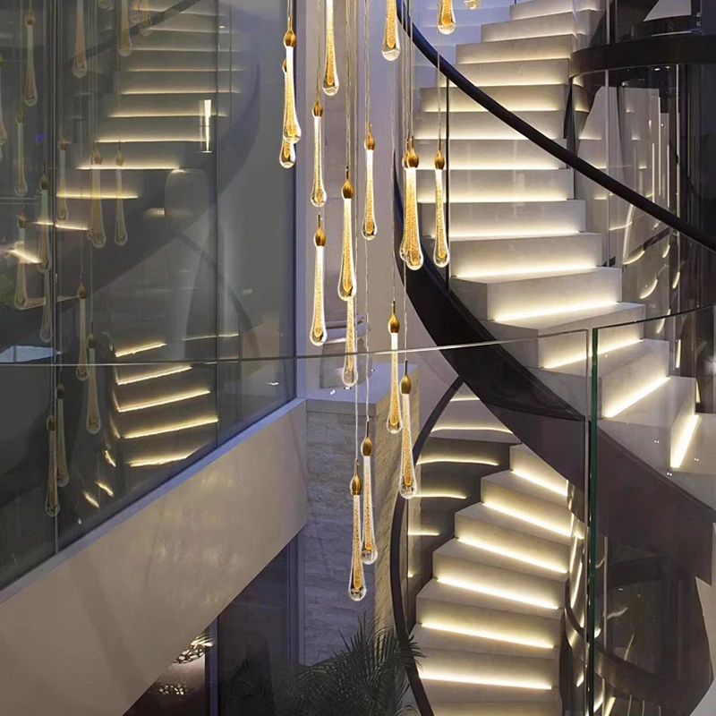 

Modern home decoration crystal chandelier, stair Pendant lamp, living room Pendant lights, interior lighting