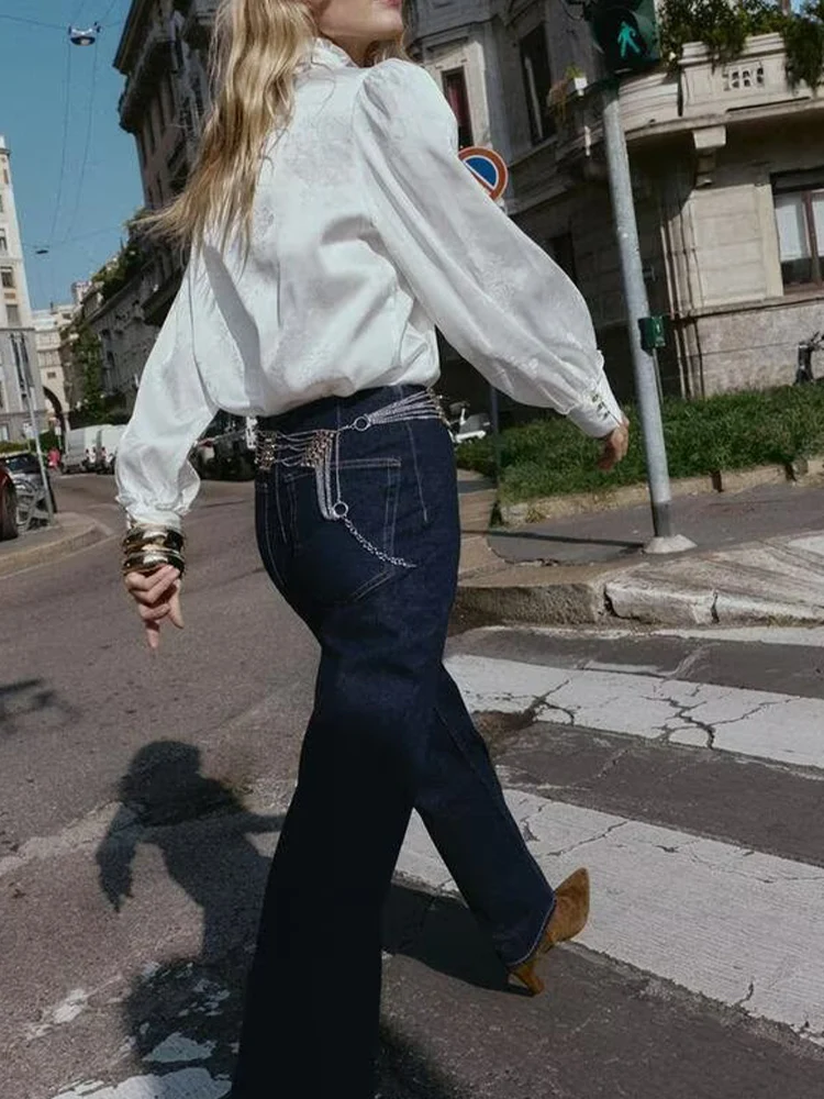 欧米風ニューファッショントレンドカジュアルレディース服デザインセンス抜群万能ジャカードシルクサテン風シャツ