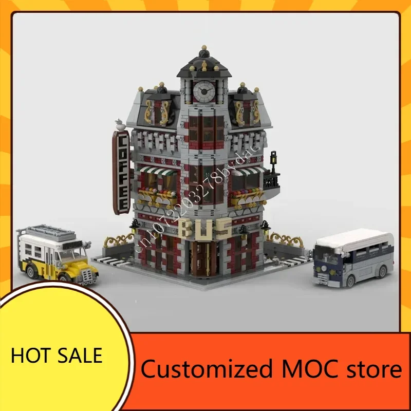 3675PCS Bus Terminal Coffee Shop MOC Puzzle StreetView Architecture Birthdayal  Holiday Toys Christmas Gifts for Kids Ages