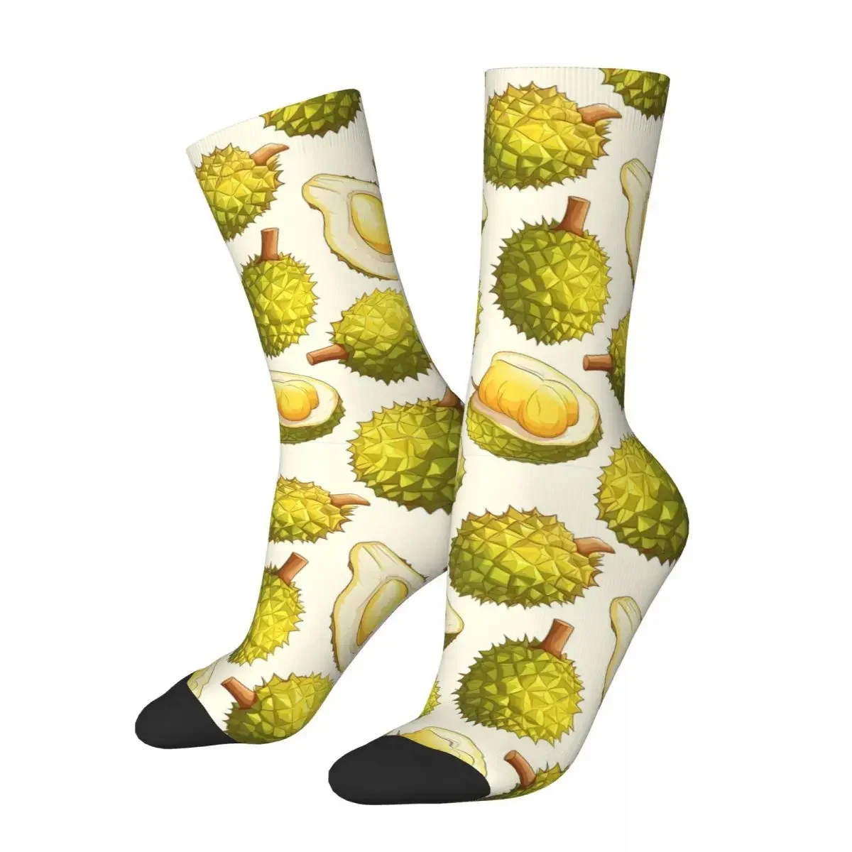 

Bright Durian Fruit Pattern Socks Harajuku High Quality Stockings All Season Long Socks Accessories for Unisex Gifts