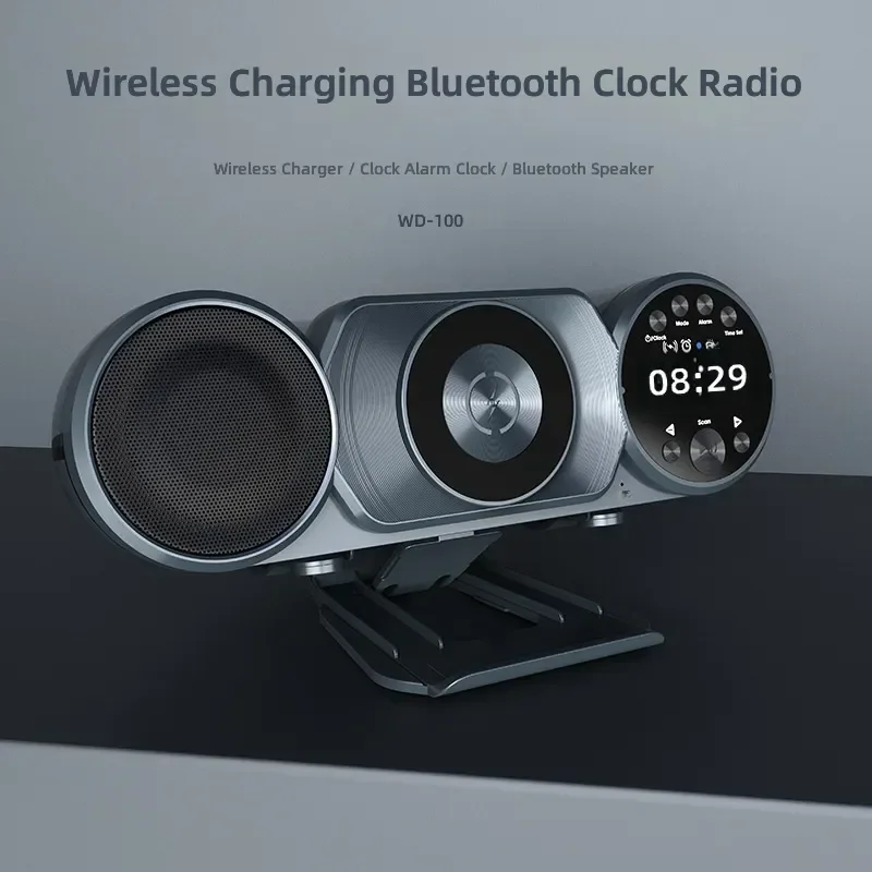 New Wireless Charging Bluetooth Speaker Bedside Creative Ornament with Ambient Light
