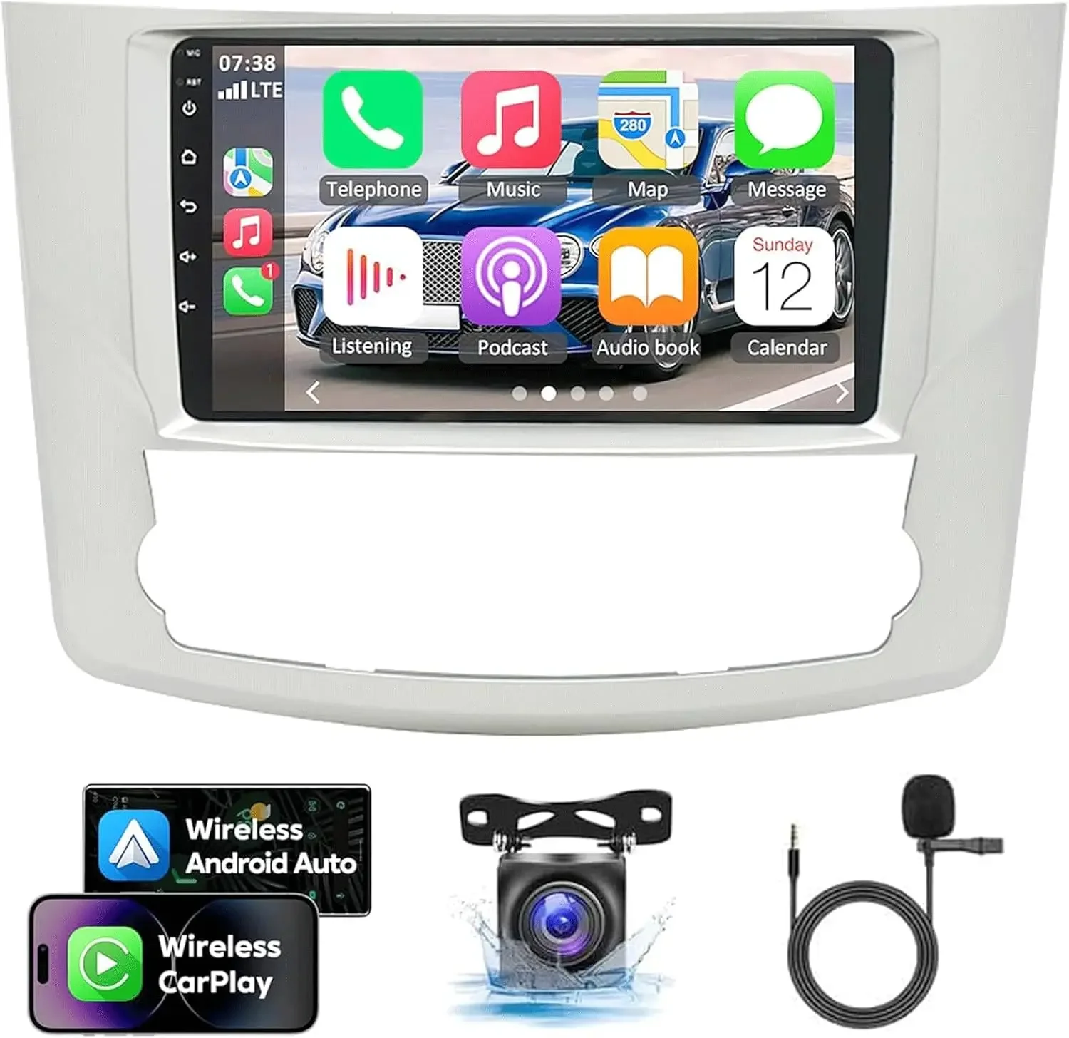 

Car Stereo with Wireless Carplay Android Auto for Toyota for Avalon 2011 2012 IPS Car Audio WiFi GPS AHD Camera Mic/SWC/AV IN/F
