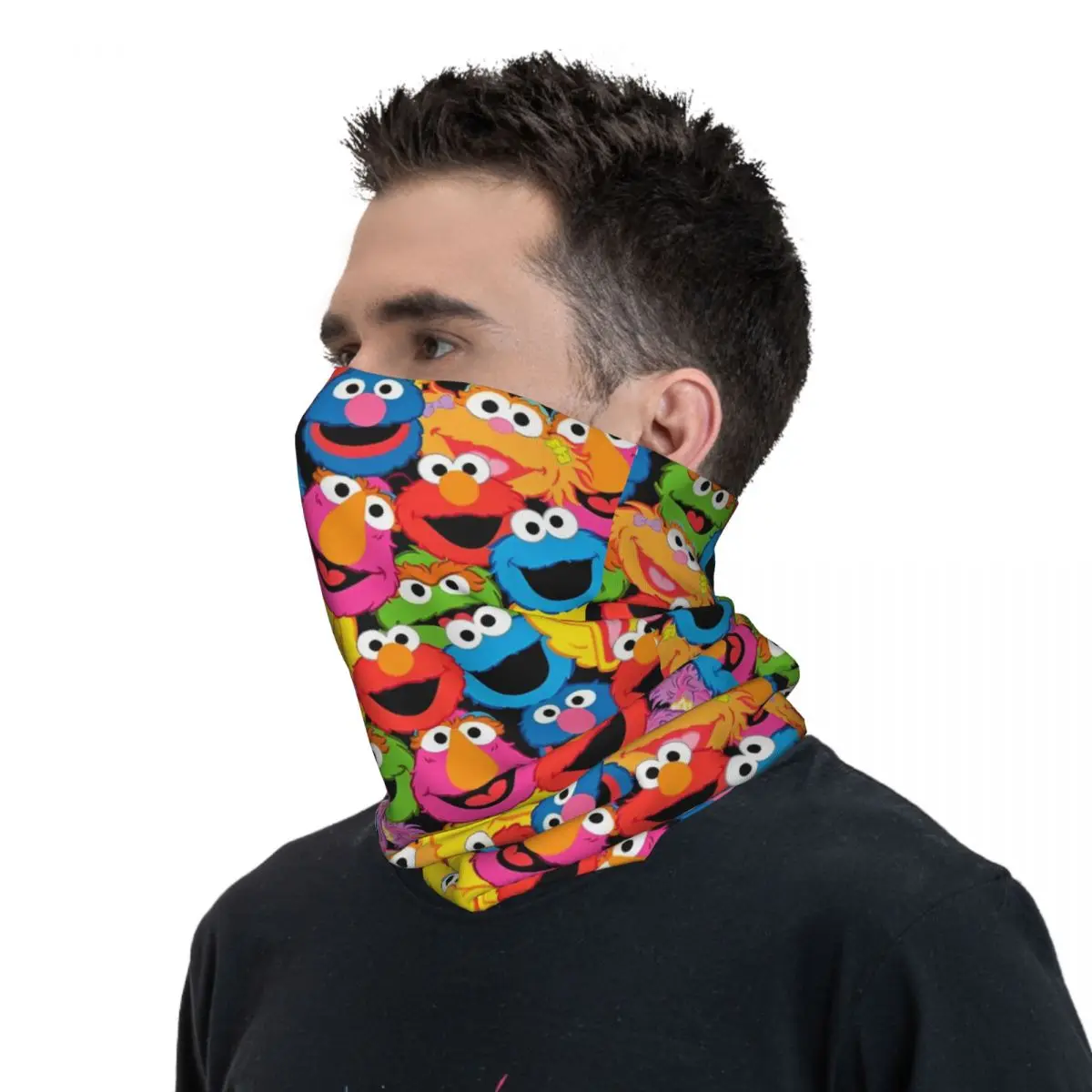 Sesame Cookie Monster Friends Bandana Cool Maschera da bicicletta Sport all'aria aperta Protezione solare Passamontagna Copri collo Maschera per la copertura del viso