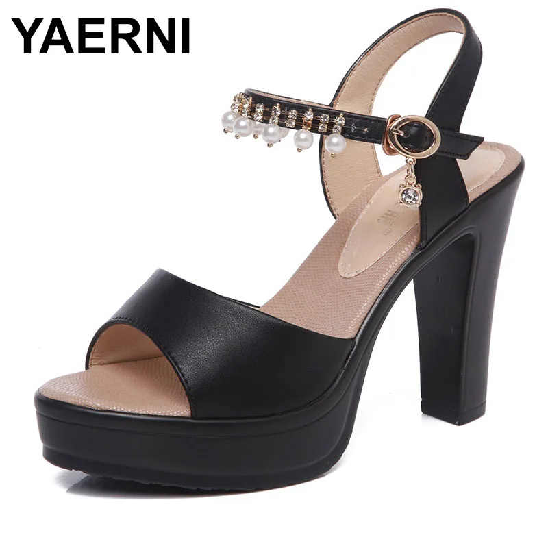 

Fashion Platform High Heels New Women Pumps Women Wedding Party Shoes Ladies Shoes Open Toe Pearl Women Sandals 32-43