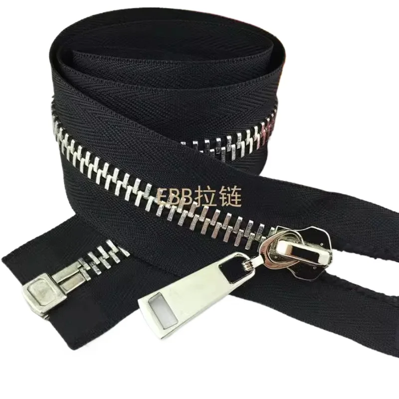 

10# 70cm 80cm 100cm Metal Zipper Black Single Open Clothing Coat Down Leather Jacket Repair Tailor Sewing Accessory